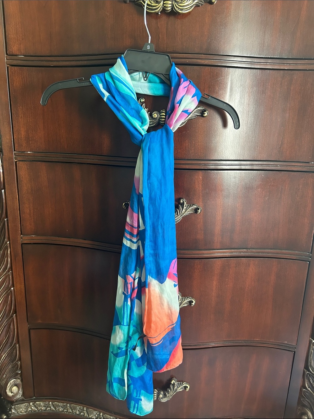 Cynthia Rowley Blue Multicolor Decorative Scarf